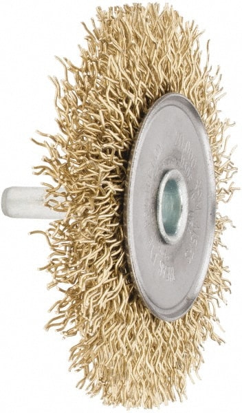 Wheel Brush: 3" Wheel Dia, 3/8" Face Width, 0.0140" Wire Dia, Straight