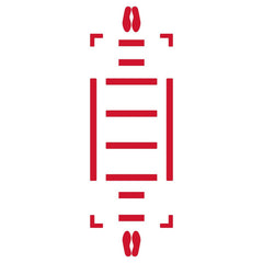 Adhesive Backed Floor Signs; Message Type: Traffic Control; Message/Graphic: Graphic Only; Message or Graphic: Graphic Only; Legend: Footprint  Graphic; Material: Vinyl; Legend Color: Red; Color: Red; Shape: Rectangle