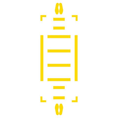 Adhesive Backed Floor Signs; Message Type: Traffic Control; Message/Graphic: Graphic Only; Message or Graphic: Graphic Only; Legend: Footprint  Graphic; Material: Vinyl; Legend Color: Yellow; Color: Yellow; Shape: Rectangle