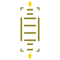 Adhesive Backed Floor Signs; Message Type: Traffic Control; Message/Graphic: Graphic Only; Message or Graphic: Graphic Only; Legend: Arrow Graphic; Material: Vinyl; Legend Color: Yellow; Color: Yellow, Black; Shape: Rectangle