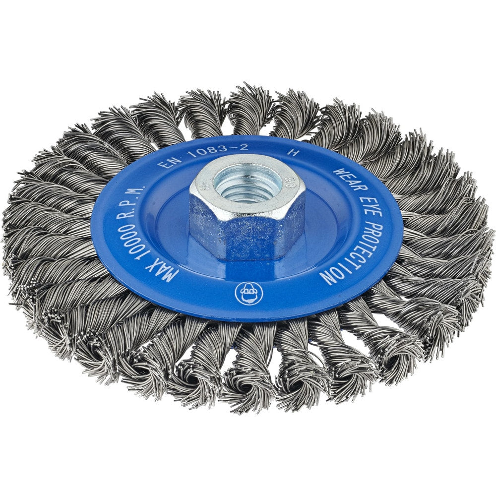 Wheel Brush: 4-1/2" Wheel Dia, 1/4" Face Width, 0.0200" Wire Dia, Crimped