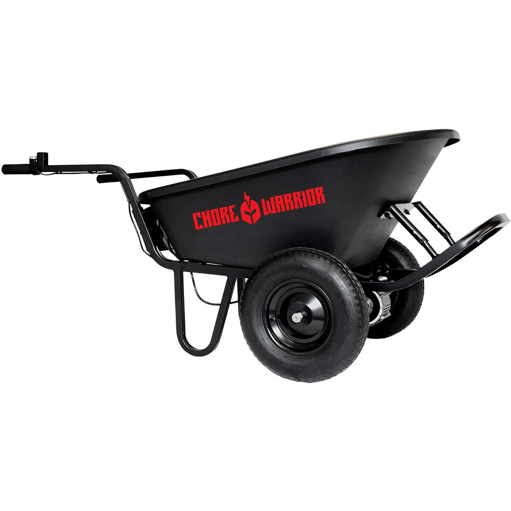 Next Generation Clean Energy Power Assist Electric Rechargeable Electric Wheelbarrow with 350 Lb Load Capacity with Heavy Duty Steel Frame and 6cft Poly Tray