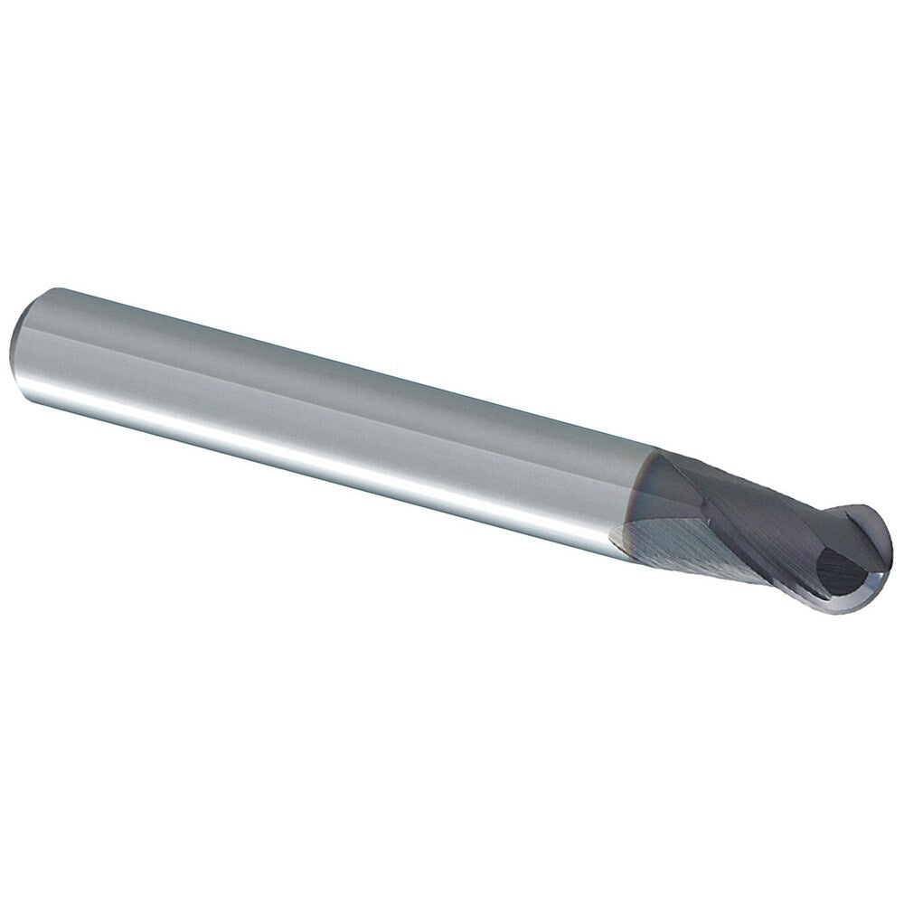 Ball End Mill: 1.50 mm Dia, 1.50 mm LOC, 2 Flute, Solid Carbide