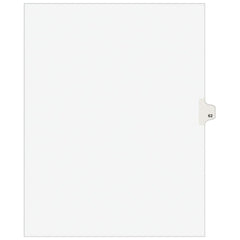 11 x 8 1/2" 62" Label, 25 Tabs, Unpunched, Preprinted Tab Dividers