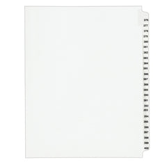 11 x 8 1/2" 376 to 400" Label, 25 Tabs, Unpunched, Preprinted Tab Dividers
