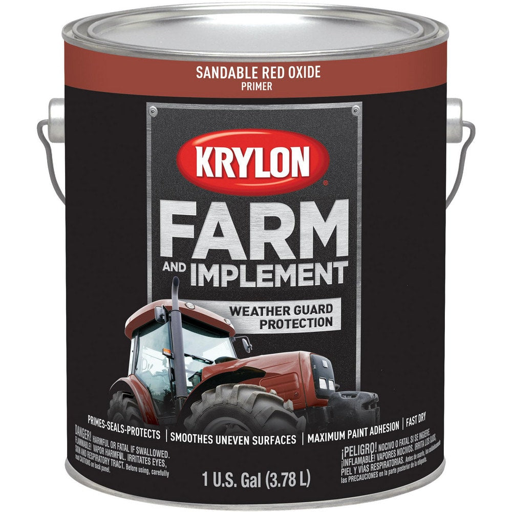 Brush-On Paint: 1 gal, Sandable Red Oxide, Flat Finish