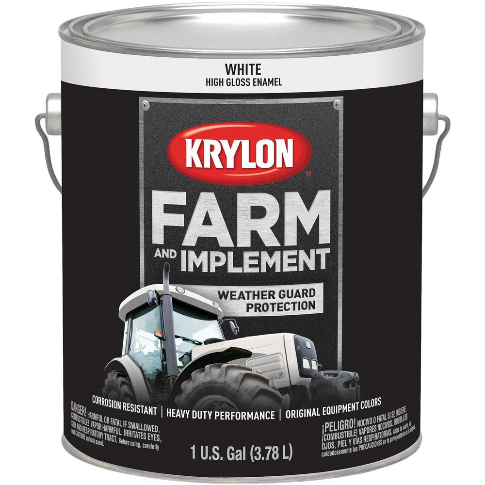 Brush-On Paint: 1 gal, White, High-Gloss Finish