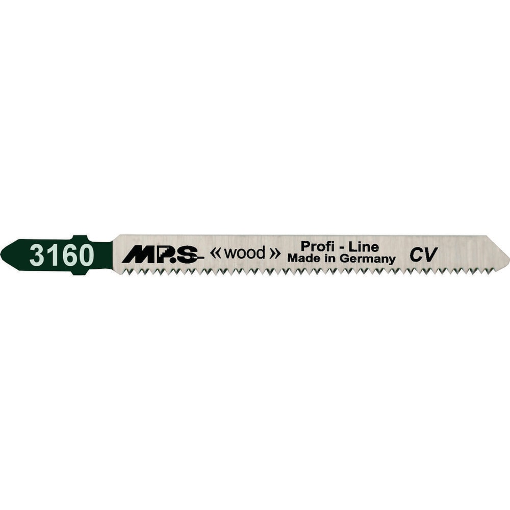 Jig Saw Blades; Blade Material: Alloy Steel; Blade Length (Inch): 3.93701; Blade Length (mm): 100.0000; Blade Width (Decimal Inch): 0.3150; Blade Thickness (Decimal Inch): 0.0570; Shank Type: T-Shank; Cutting Edge Style: Toothed