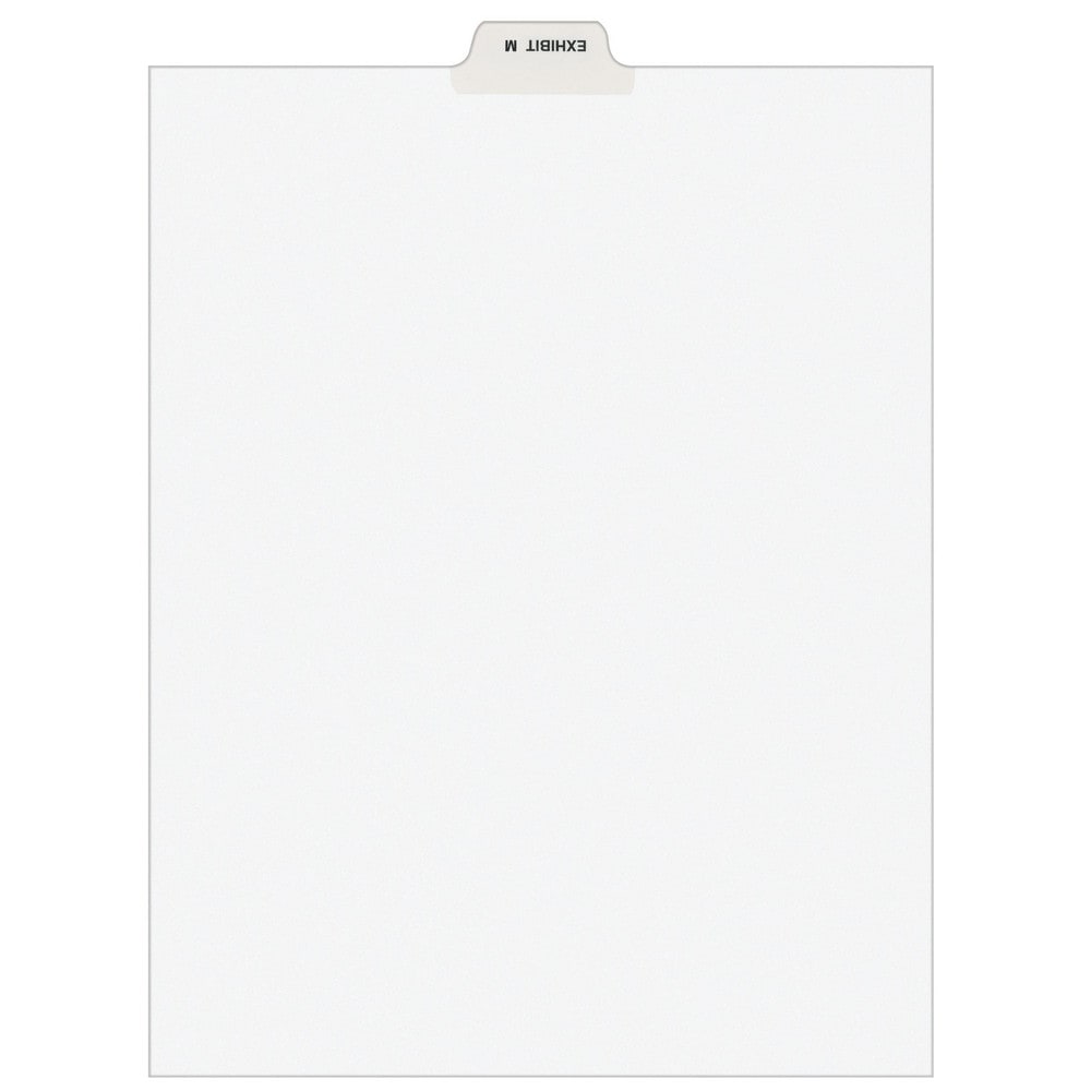 11 x 8 1/2" Exhibit M Label, 1 Tabs, Unpunched, Preprinted Tab Dividers