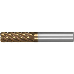 Corner Radius End Mill: 1/2" Dia, 1-1/2" LOC, 0.0600" Radius, 6 Flute, Solid Carbide