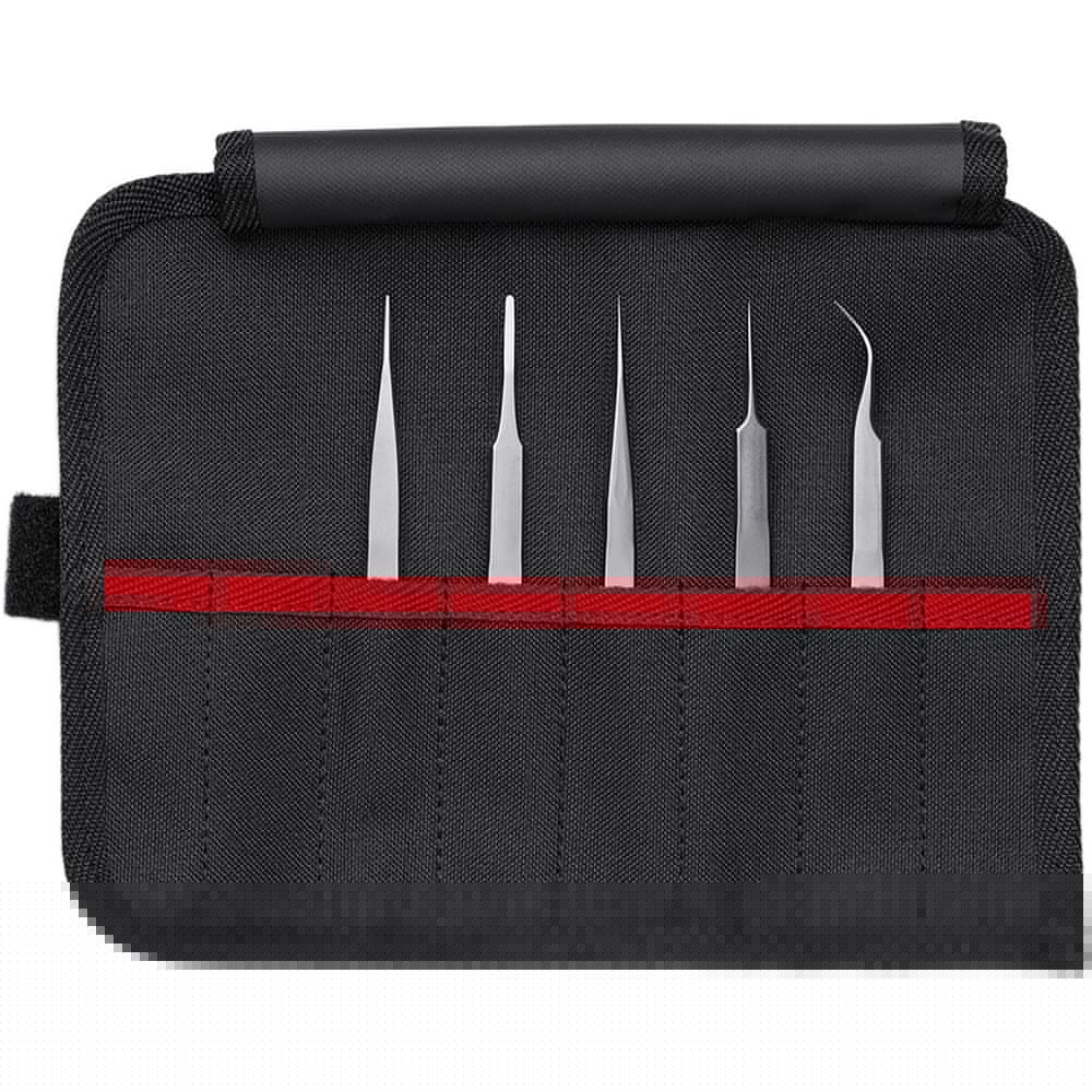 Tweezer & Tong Sets; Material: Stainless Steel; Number of Pieces: 5; Container Type: Pouch; Magnetic: No; Includes: 92 21 02, 92 21 03, 92 21 01, 92 31 01, 92 51 01; Insulated: No
