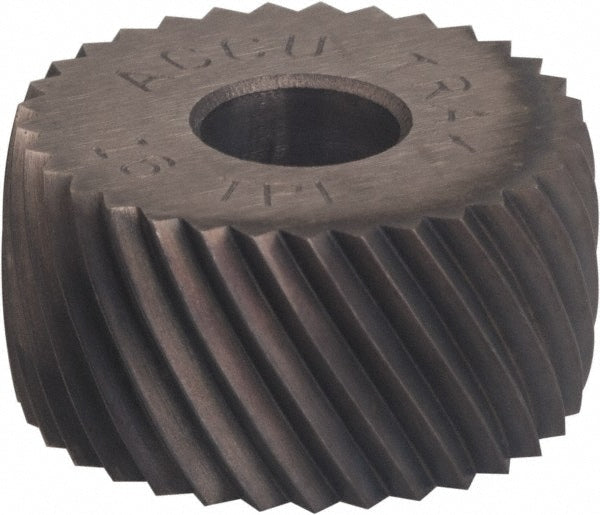 Convex Knurl Wheel: 1-1/4" Dia, 90 ° Tooth Angle, 12 TPI, Diagonal, Cobalt