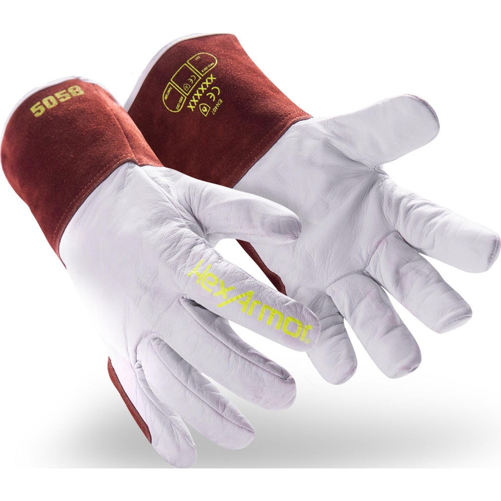 Welding Gloves: HeatArmor™ Size Medium, Goatskin Leather, Pair, for TIG