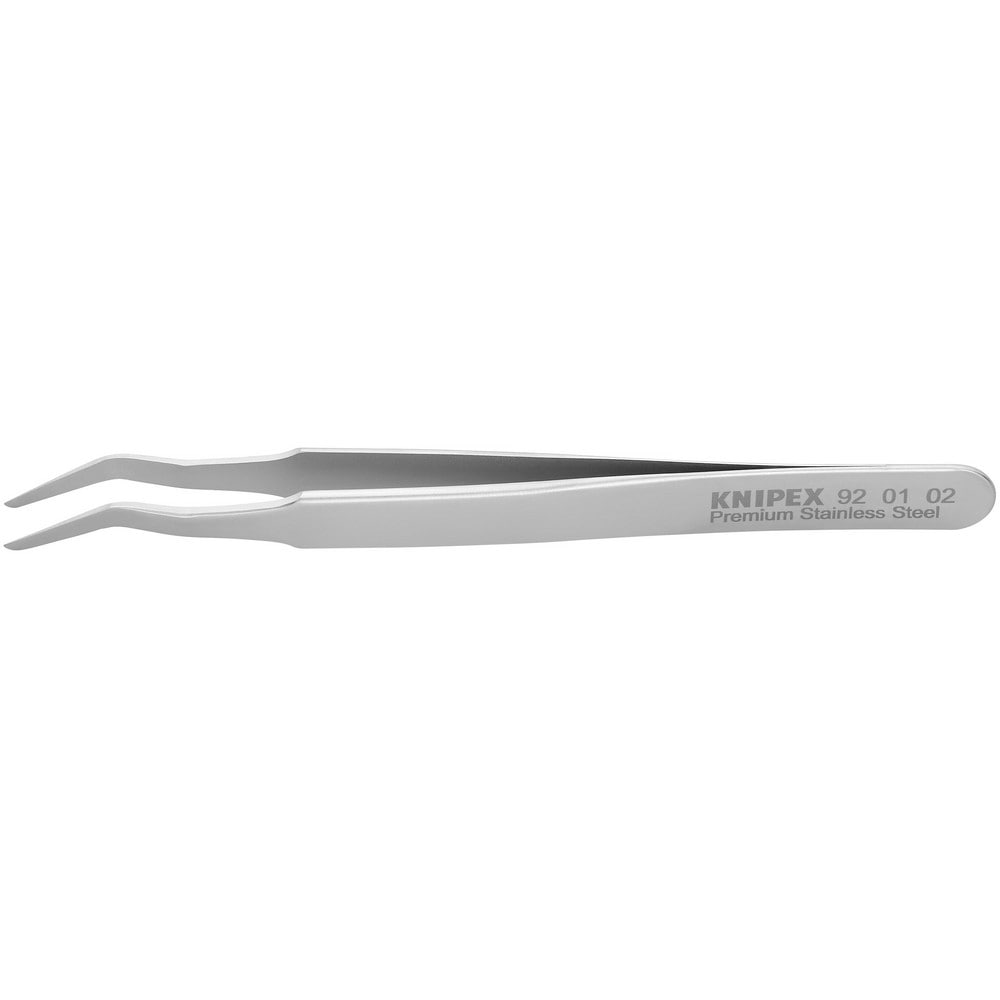 Tweezers; Tweezer Type: Assembly; Pattern: Smooth Pointed Tip and Serrated Bent Tip; Material: Stainless Steel; Tip Type: Angled; Tip Shape: Pointed; Overall Length (Inch): 4-3/4; Grip Style: Smooth