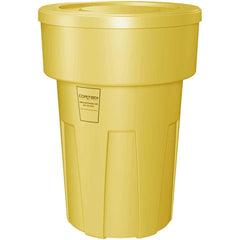 Trash Cans & Recycling Containers; Product Type: Trash Can; Type: Cortech Cobra Trash Can; Container Capacity: 55 Gallons; Container Shape: Round; Lid Type: No Lid; Container Material: Polyethylene; Color: Yellow; Material: Plastic