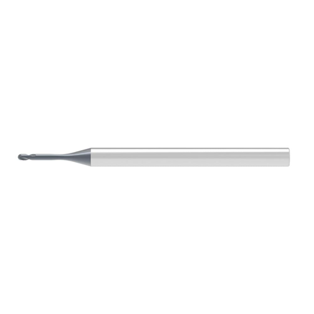 Ball End Mill: 1.20 mm Dia, 0.72 mm LOC, 2 Flute, Solid Carbide