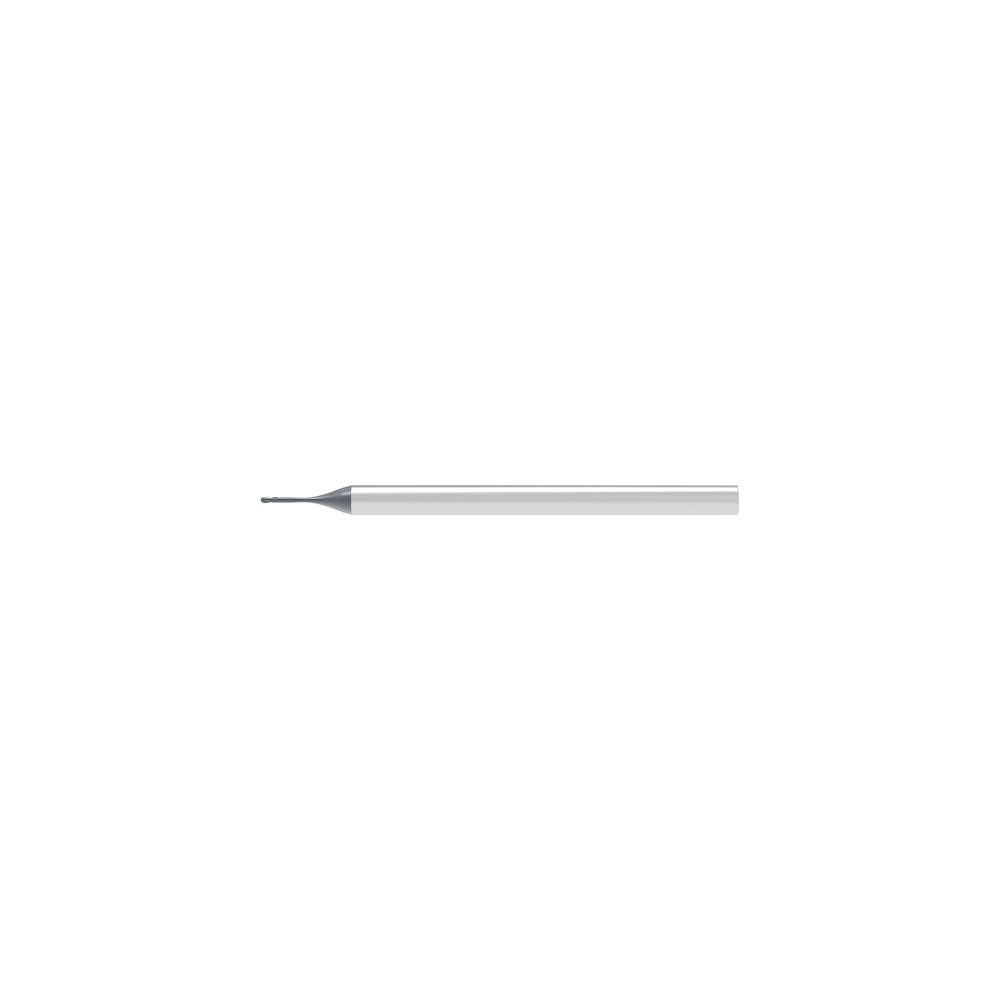 Ball End Mill: 0.20 mm Dia, 0.20 mm LOC, 2 Flute, Solid Carbide