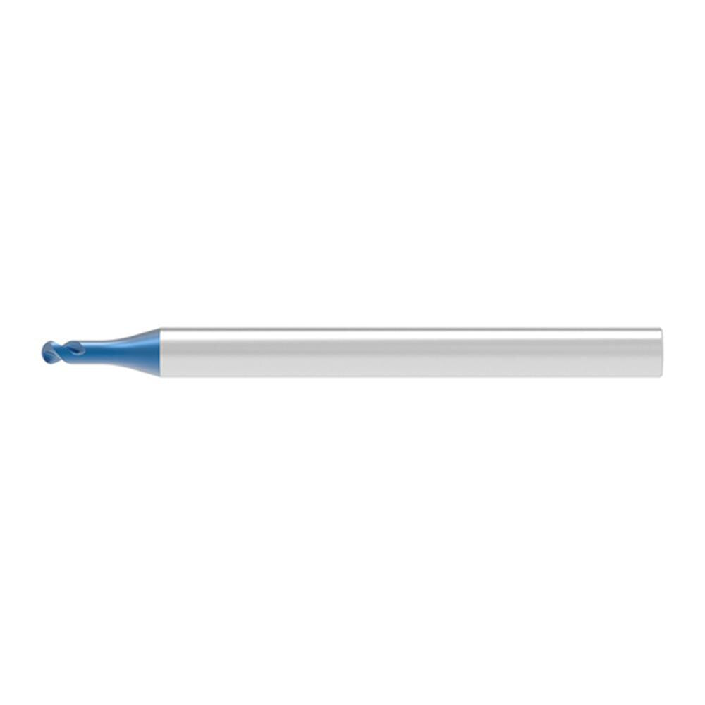 Ball End Mill: 0.30 mm Dia, 0.24 mm LOC, 2 Flute, Solid Carbide