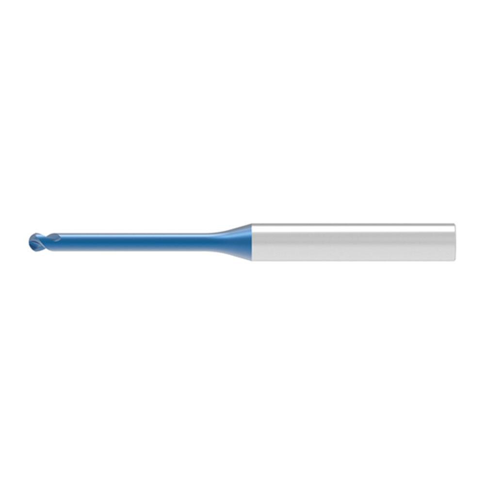 Ball End Mill: 0.40 mm Dia, 0.32 mm LOC, 2 Flute, Solid Carbide