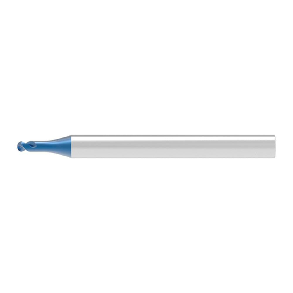 Ball End Mill: 0.40 mm Dia, 0.32 mm LOC, 2 Flute, Solid Carbide