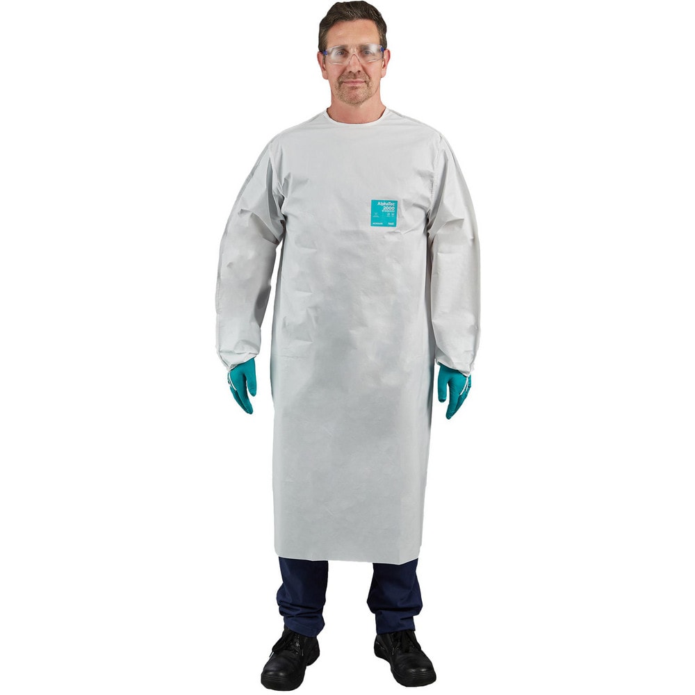 Disposable & Chemical-Resistant Apron: Size 4X-Large, 83" Length, 0.1600 mil Thick, White