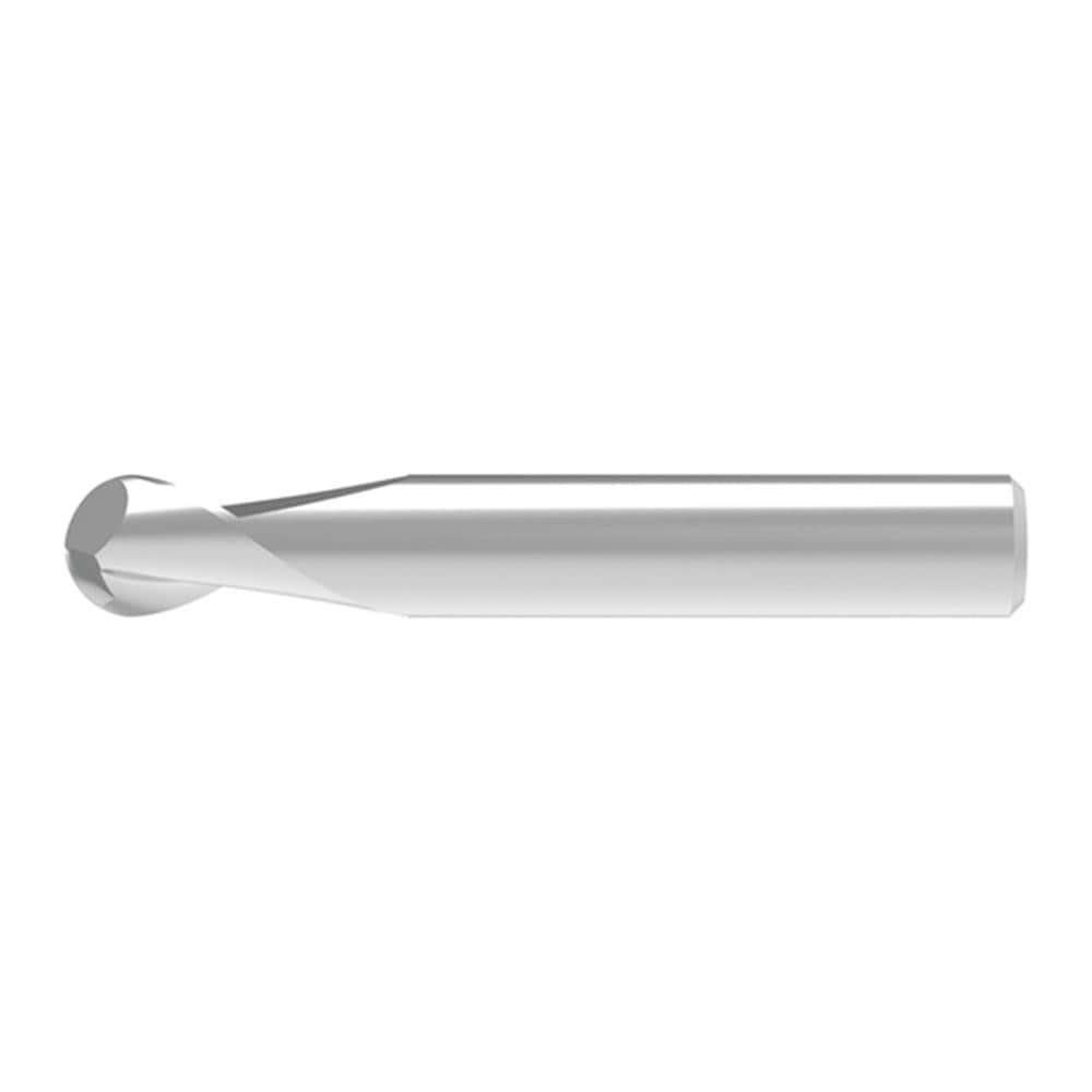 Ball End Mill: 1.20 mm Dia, 3.00 mm LOC, 2 Flute, Solid Carbide