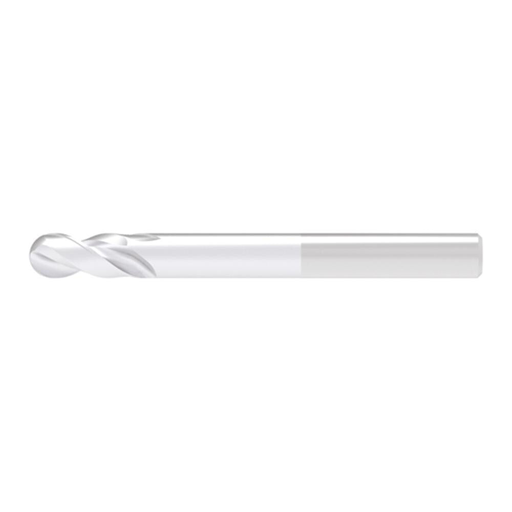 Ball End Mill: 6.00 mm Dia, 12.00 mm LOC, 2 Flute, Solid Carbide