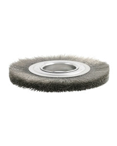 8″ Diameter × 1/2″ Width, Stainless Steel, 0.0104″ Crimped Bristle, Wheel Brush