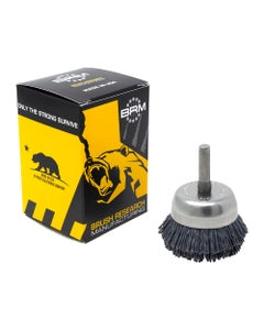 0.035″ Bristle Dia., 1-3/4″ × 1/2″ 180 Grit Silicon Carbide, Small Diameter Cup Brush
