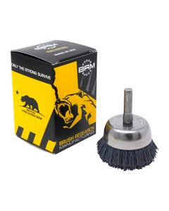0.022″ Bristle Dia., 1-3/4″ × 1/2″ 320 Grit Silicon Carbide, Small Diameter Cup Brush