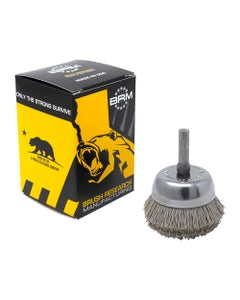 0.018″ Bristle Dia., 1-3/4″ × 1/2″ 500 Grit Aluminum Oxide, Small Diameter Cup Brush