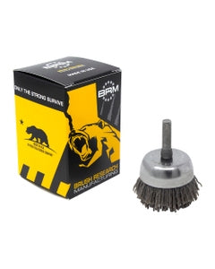 0.04″ Bristle Dia., 1-3/4″ × 1/2″ 80 Grit Aluminum Oxide, Small Diameter Cup Brush