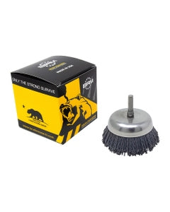 0.035″ Bristle Dia., 2-3/4″ × 3/4″ 180 Grit Silicon Carbide, Small Diameter Cup Brush