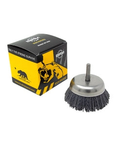 0.04″ Bristle Dia., 2-3/4″ × 3/4″ 80 Grit Silicon Carbide, Small Diameter Cup Brush