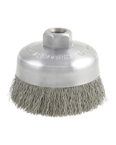 0.014″ Bristle Dia., 3″ × 1″, 5/8″-11 Arbor Hole, Carbon Steel, Crimped Wire (Light Duty Use) Brush