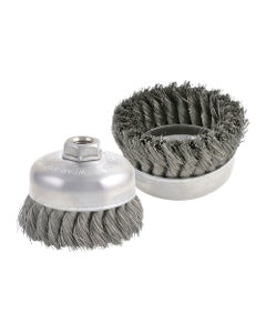0.014″ Bristle Dia., 3″ × 7/8″, 5/8″-11 Arbor Hole, Carbon Steel, Knotted Wire Single Row Brush
