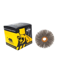 3″ Diameter × 1/2″ Width, 180 Grit, Aluminum Oxide, 0.035″ Crimped Bristle, Wheel Brush