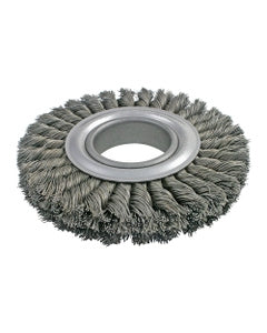 8″ Diameter × 1 1/8″ Width, Carbon Steel, 0.016″ Crimped Bristle, Wheel Brush