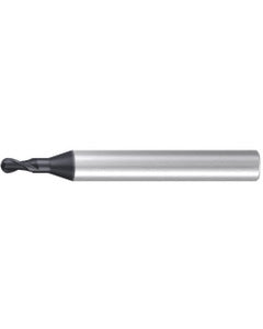 2 mm Dia. × 1.2 mm LOC × 6 mm Shank Dia. × 50 mm OAL, 2 Flute, Carbide, AlCr, Ballnose End Mill
