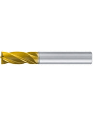 Square End Mill; 1/4″ Dia. × 9/16″ LOC × 1/4″ Shank Dia. × 2-1/2″ OAL ; 4 FL ; Carbide ; TiAlN+TiN ; 0.005″ R