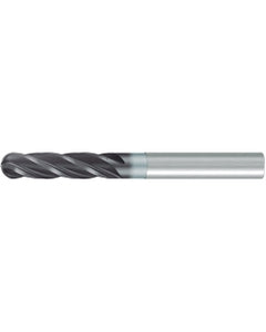 1/8″ Dia. × 3/4″ LOC × 1/8″ Shank Dia. × 2-1/4″ OAL, 4 Flute, Carbide, AlCr, Ballnose End Mill