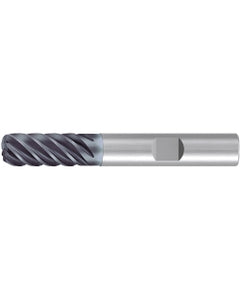 Corner Radius End Mill; 3/4″ Dia. × 1-1/2″ LOC × 3/4″ Shank Dia. × 4″ OAL ; 6 FL ; Carbide ; AlCr ; 0.19″ R