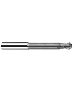 1 mm Cutting Dia. × 6 mm Shank Dia. × 1.5 mm LOC × 66 mm OAL, 2 Flute, Carbide, Polychrom, Ballnose Endmill, Sphericut