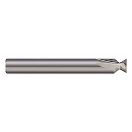 Keyseat Cutter, 0.118″ Dia. × 1/8″ Shank Dia. × 0.059″ CW × 1-1/2″ OAL, 2 Teeth, 60 Degrees, Carbide, Round Shank, Uncoated, Specialty Profiles