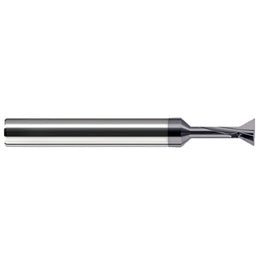 Keyseat Cutter, 3/16″ Dia. × 3/16″ Shank Dia. × 0.052″ CW × 2″ OAL, 2 Teeth, 90 Degrees, Carbide, Round Shank, AlTiN, Specialty Profiles