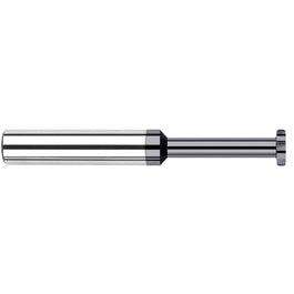 Keyseat Cutter, 3/8″ Dia. × 3/8″ Shank Dia. × 1/16″ CW × 2-1/2″ OAL, 8 Teeth, Carbide, Round Shank, AlTiN, Specialty Profiles