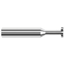 Keyseat Cutter, 1/8″ Dia. × 1/8″ Shank Dia. × 3/32″ CW × 1-1/2″ OAL, 6 Teeth, Carbide, Round Shank, Uncoated, Specialty Profiles