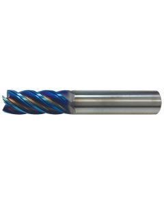 L9705 - 1/4″ Dia. × 3/8″ LOC × 1/4″ Shank Dia. × 2″ OAL, 5 Flutes, Carbide, AlTiN Coating, Square End Mill