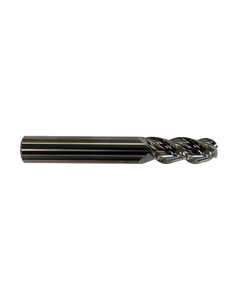 L9721 - 1/2″ Dia. × 5/8″ LOC × 1/2″ Shank Dia. × 2-1/2″ OAL, 3 Flutes, Carbide, Bright Coating, Ball Nose End Mill