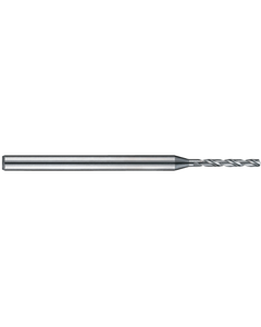 2.9 mm Dia. × 3 mm Shank Dia. × 50 mm OAL × 21 mm LCF, 140 Degrees, 7xD, 2 Flute, Uncoated - Solid Carbide Drills